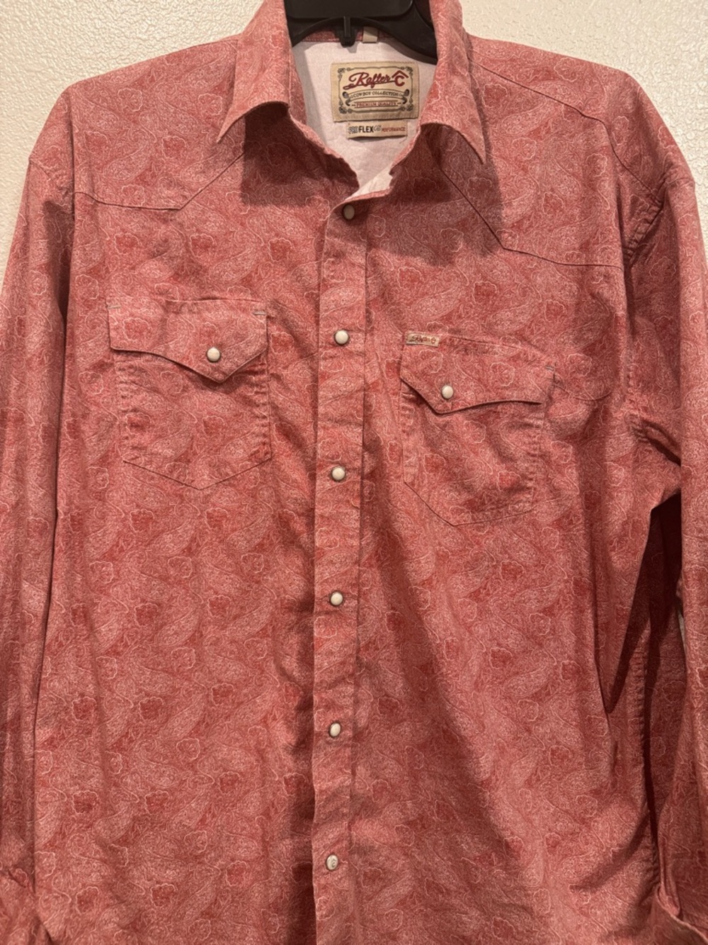 Men's Red Paisley Western Shirt